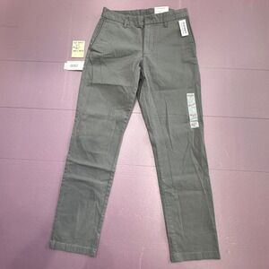 Old Navy Slim BuiltIn Flex Men Chino Pants Dark Grey label size 28x30 Flat Front
